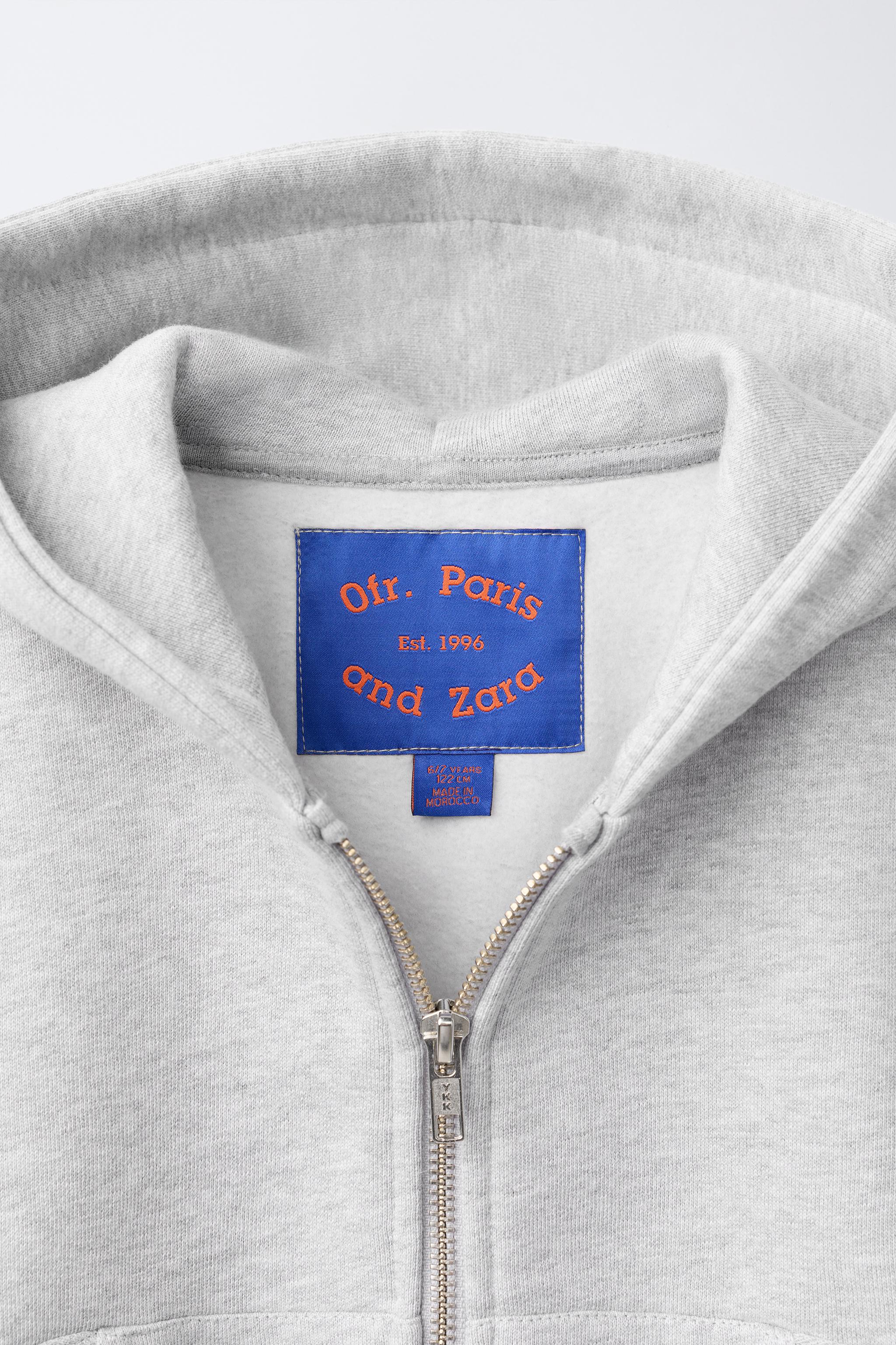 0FR. PARIS X ZARA EMBROIDERED ZIP-UP HOODIE